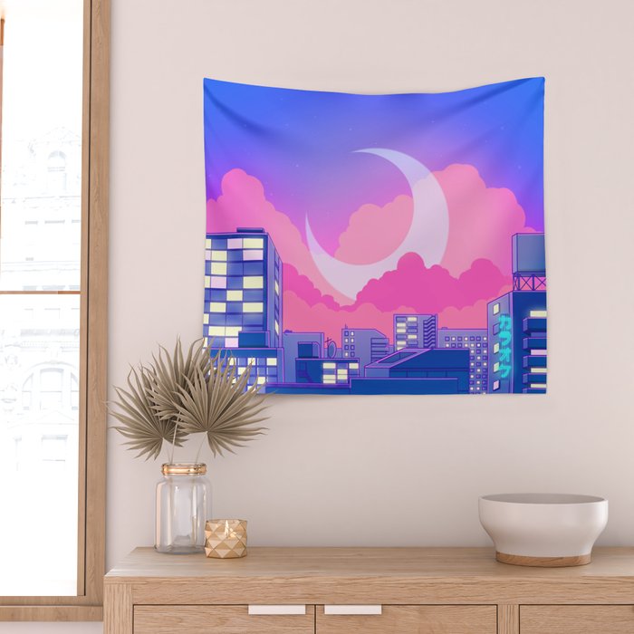 Dreamy Moon Nights Wall Tapestry Gallery Image 2
