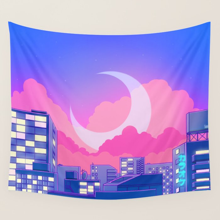 Dreamy Moon Nights Wall Tapestry Gallery Image 1
