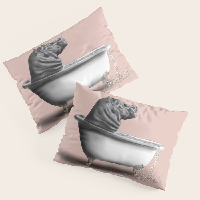 Hippo in Bath Pillow Sham Gallery Image 1