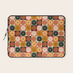 Retro Flowers Check Pattern XVI Laptop Sleeve Gallery Image 1