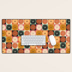Retro Flowers Check Pattern XVI Desk Mat Gallery Image 1