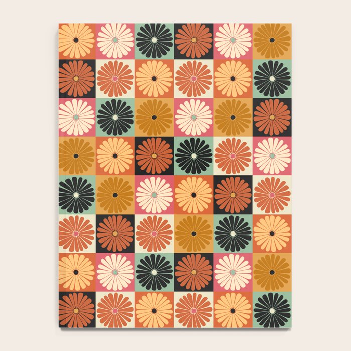 Retro Flowers Check Pattern XVI Notebook Gallery Image 4