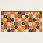 Retro Flowers Check Pattern XVI Desk Mat Gallery Image 3