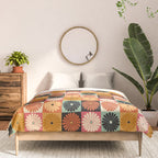 Retro Flowers Check Pattern XVI Comforter Gallery Image 3