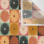 Retro Flowers Check Pattern XVI Wall Tapestry Gallery Image 3