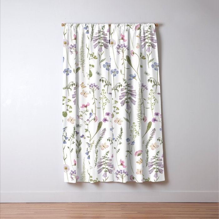 Hygge Summer Wildflowers Meadow Window Curtain Gallery Image 3