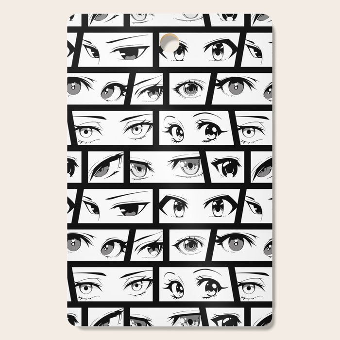 Anime eye cartoon comic art pattern Cutting Board Gallery Image 1