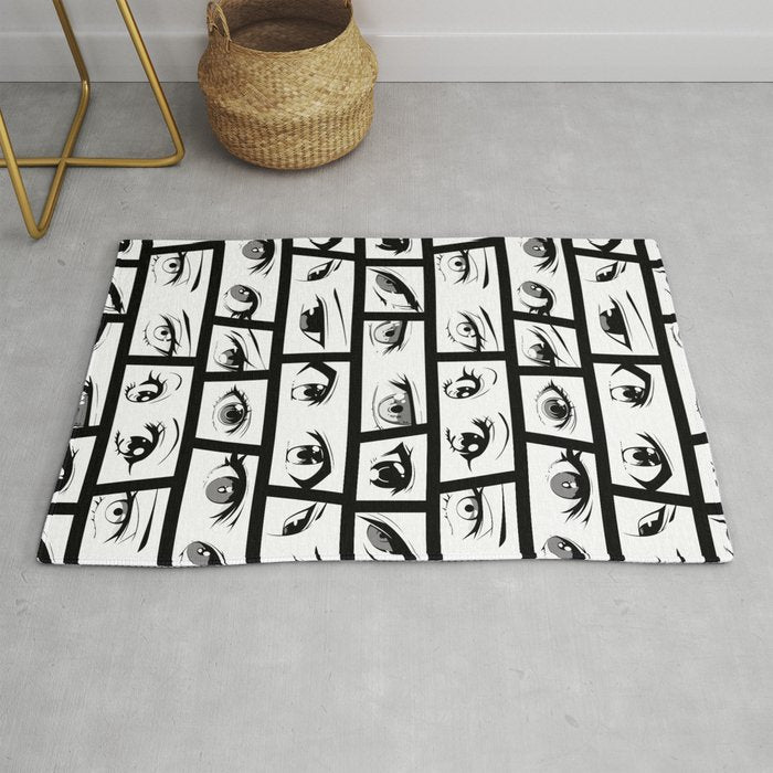 Anime eye cartoon comic art pattern Rug Gallery Image 1