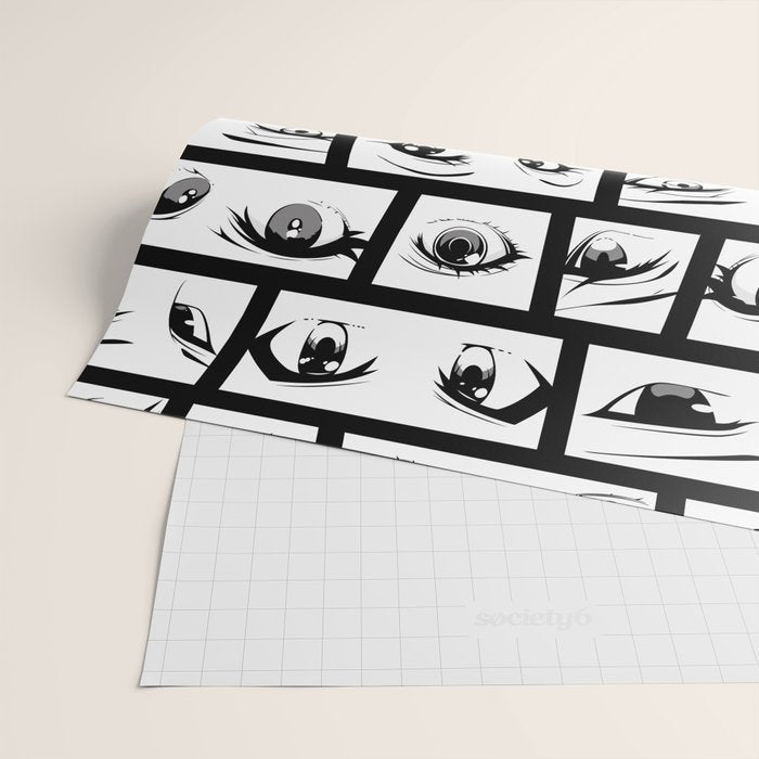 Anime eye cartoon comic art pattern Wrapping Paper Gallery Image 2