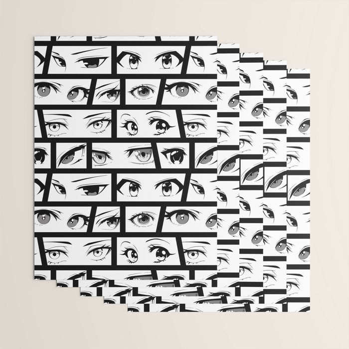 Anime eye cartoon comic art pattern Wrapping Paper Gallery Image 3