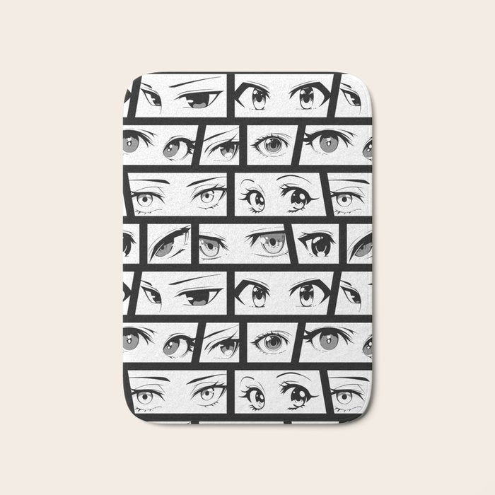 Anime eye cartoon comic art pattern Bath Mat Gallery Image 1