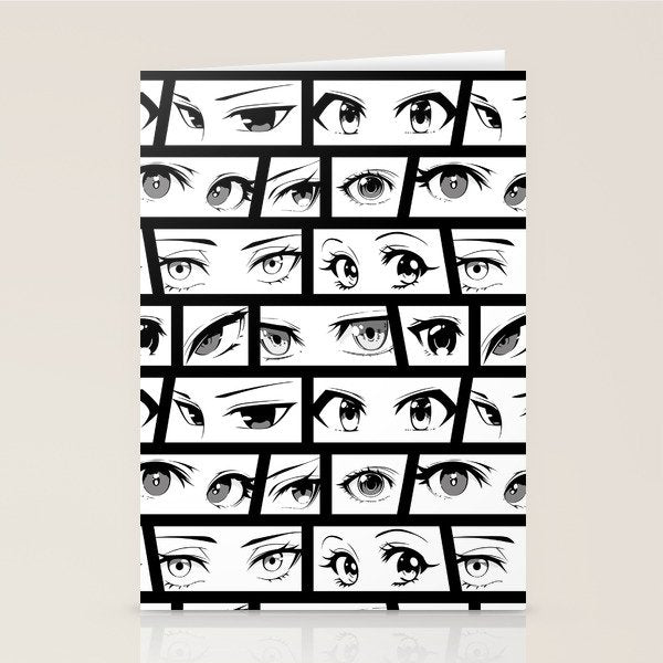 Anime eye cartoon comic art pattern Stationery Card Gallery Image 2