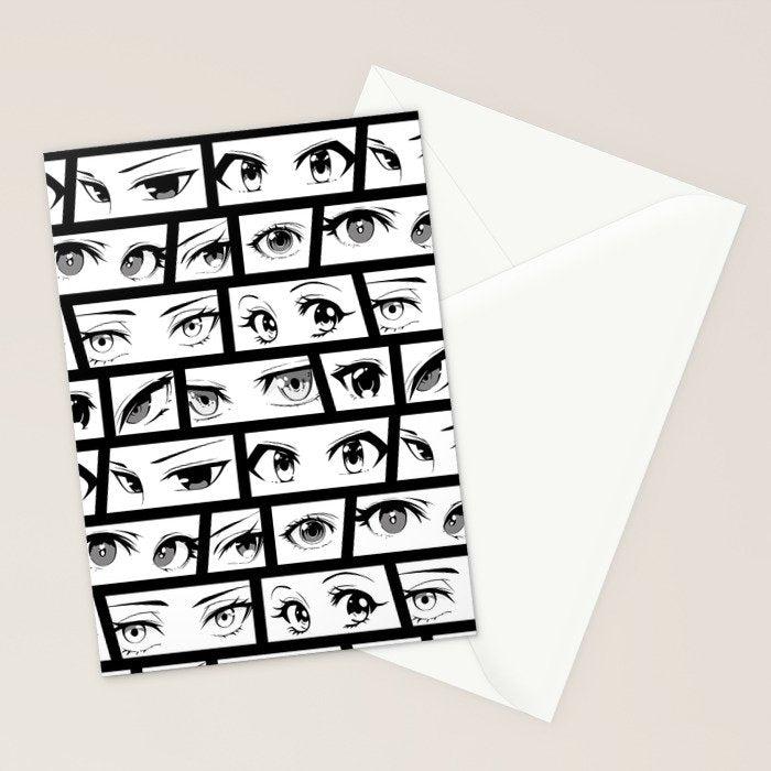 Anime eye cartoon comic art pattern Stationery Card Gallery Image 2