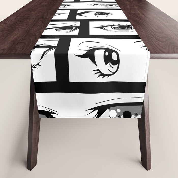 Anime eye cartoon comic art pattern Table Runner Gallery Image 1