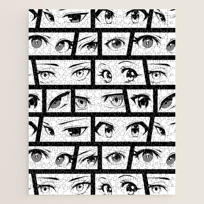 Anime eye cartoon comic art pattern Jigsaw Puzzle Gallery Image 1