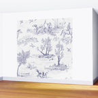 Toile de Jouy Vintage French Navy Blue White Pattern Wall Mural Gallery Image 2