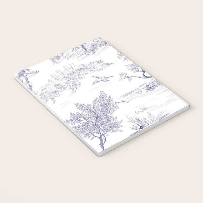 Toile de Jouy Vintage French Navy Blue White Pattern Notebook Gallery Image 3