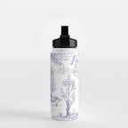 Toile de Jouy Vintage French Navy Blue White Pattern Water Bottle Gallery Image 2
