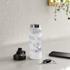 Toile de Jouy Vintage French Navy Blue White Pattern Water Bottle Gallery Image 4