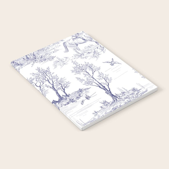 Toile de Jouy Vintage French Navy Blue White Pattern Notebook Gallery Image 2