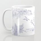 Toile de Jouy Vintage French Navy Blue White Pattern Coffee Mug Gallery Image 3