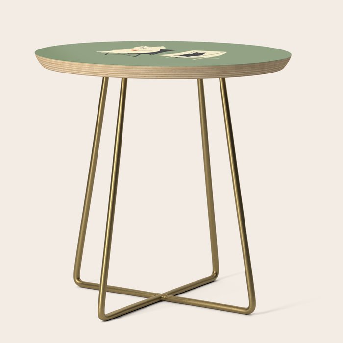 Happy go Lucky Cat 4r relax enjoy coffee on chair Side Table Gallery Image 1