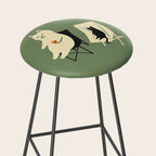 Happy go Lucky Cat 4r relax enjoy coffee on chair Stool Gallery Image 2