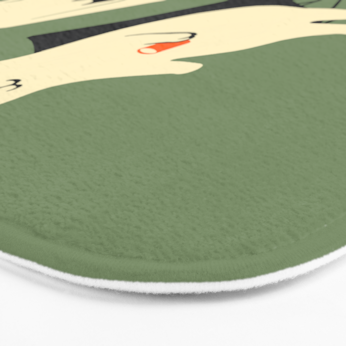 Happy go Lucky Cat 4r relax enjoy coffee on chair Bath Mat Gallery Image 3