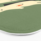 Happy go Lucky Cat 4r relax enjoy coffee on chair Bath Mat Gallery Image 3