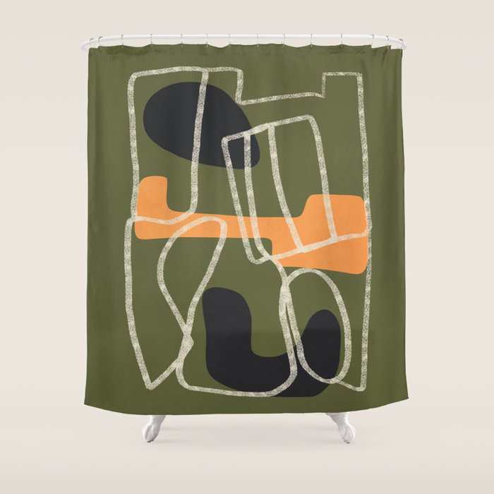 Organic Minimalist Layers 9 Shower Curtain Gallery Image 1