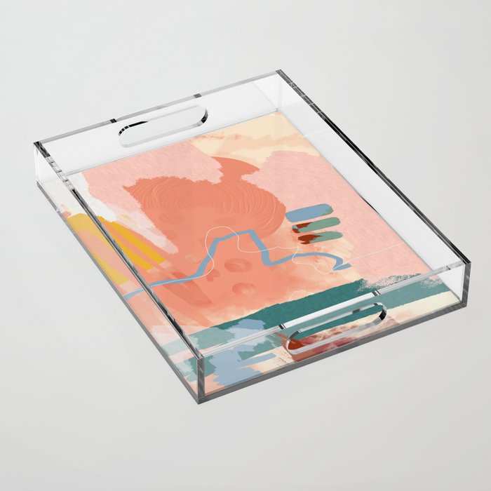 abstract brush & color study Acrylic Tray Gallery Image 1