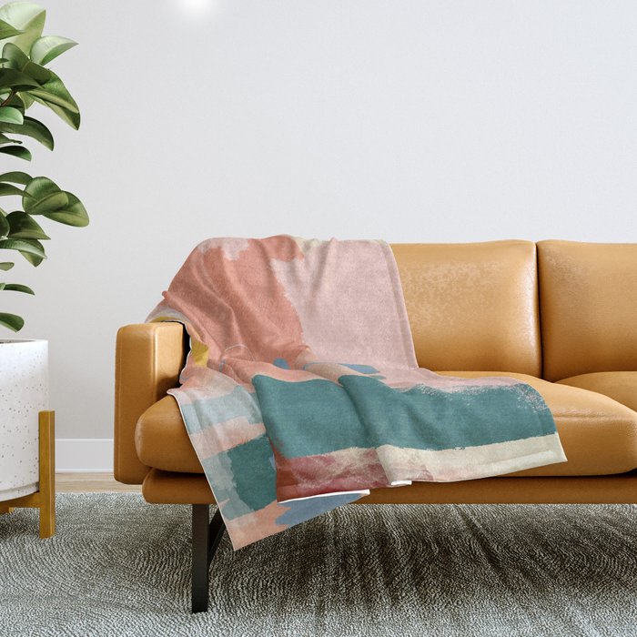 abstract brush & color study Throw Blanket Gallery Image 1