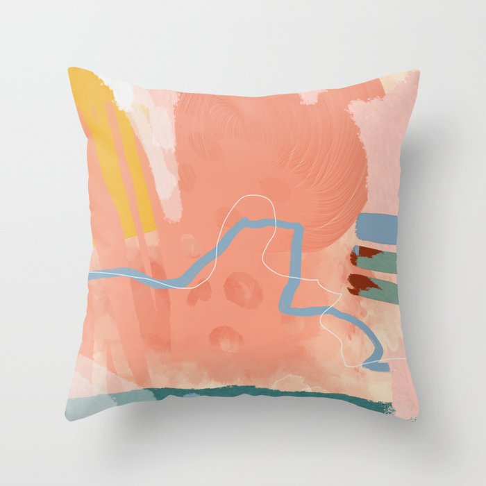 abstract brush & color study Throw Pillow Gallery Image 6
