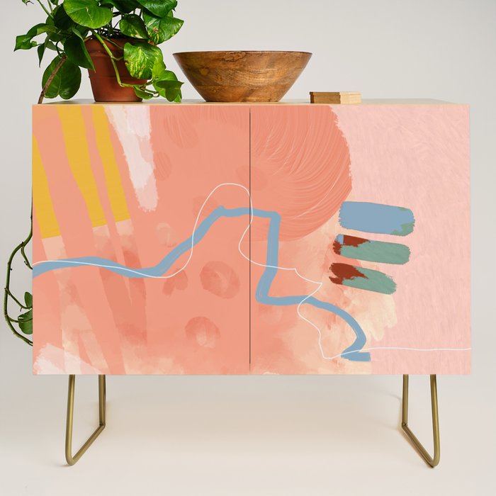 abstract brush & color study Credenza Gallery Image 1