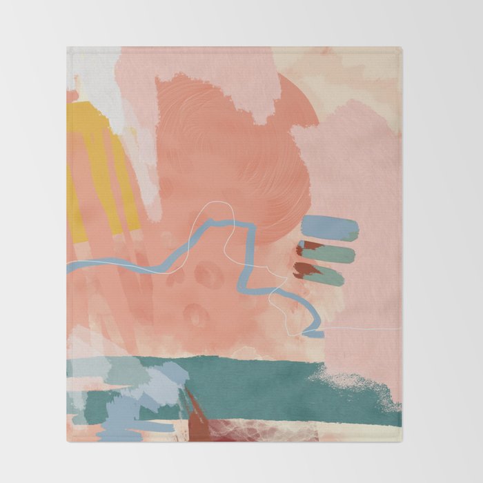 abstract brush & color study Throw Blanket Gallery Image 2