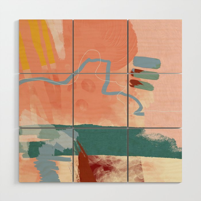 abstract brush & color study Wood Wall Art Gallery Image 1