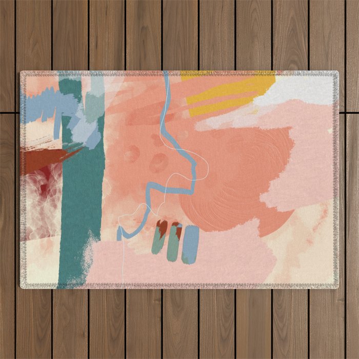 abstract brush & color study Outdoor Rug Gallery Image 1