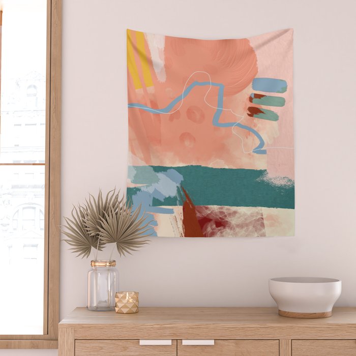 abstract brush & color study Wall Tapestry Gallery Image 2