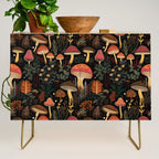 Dark Forest Magic Mushrooms Art Credenza Gallery Image 1
