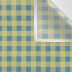 Gingham Check Pattern in Butter Yellow and Air Force Blue Wall Tapestry Gallery Image 3