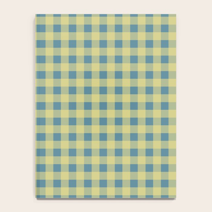 Gingham Check Pattern in Butter Yellow and Air Force Blue Notebook Gallery Image 4
