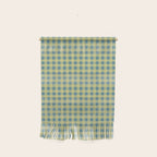 Gingham Check Pattern in Butter Yellow and Air Force Blue Wall Hanging Gallery Image 1