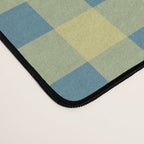 Gingham Check Pattern in Butter Yellow and Air Force Blue Desk Mat Gallery Image 4