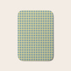 Gingham Check Pattern in Butter Yellow and Air Force Blue Bath Mat Gallery Image 1