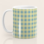 Gingham Check Pattern in Butter Yellow and Air Force Blue Coffee Mug Gallery Image 3
