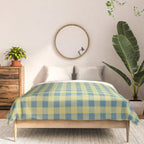 Gingham Check Pattern in Butter Yellow and Air Force Blue Comforter Gallery Image 3