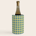 Gingham Check Pattern in Butter Yellow and Air Force Blue Wine Chiller Gallery Image 2