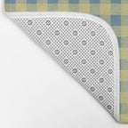 Gingham Check Pattern in Butter Yellow and Air Force Blue Bath Mat Gallery Image 2