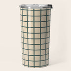 Green On Cream Grid Travel Mug Gallery Image 2