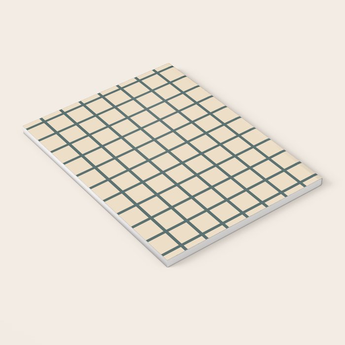 Green On Cream Grid Notebook Gallery Image 3